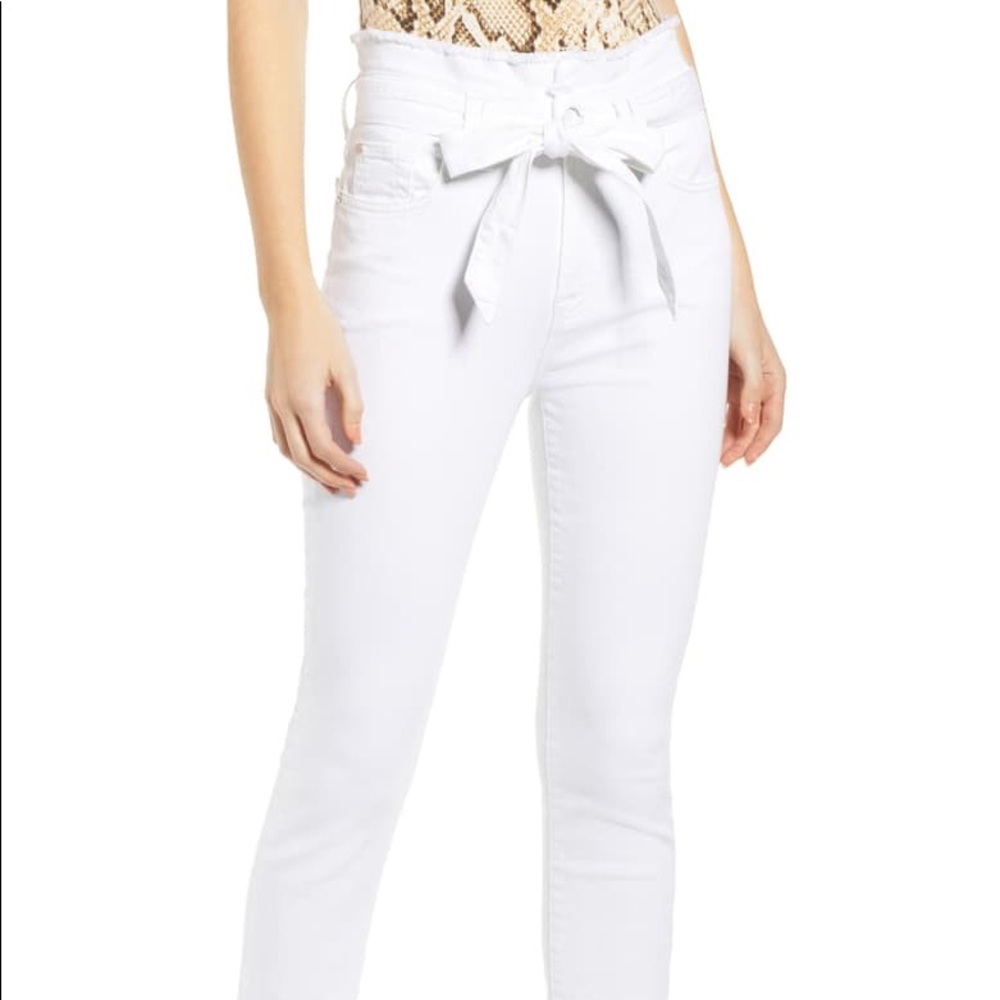 7 For All Mankind | White Paper bag Skinny Jeans